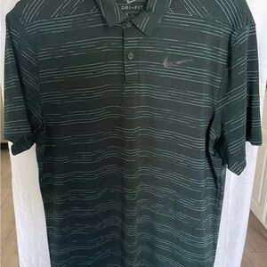 Nike Green Polo Shirt with Striped Pattern